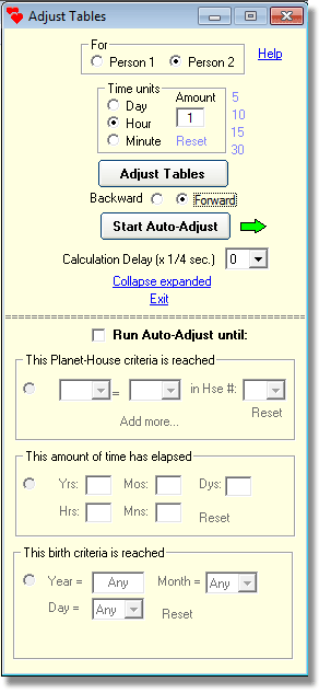 Adjust astrology tables